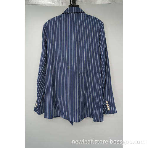 Leichtes Gewicht flexibler gestreiftes Muster Frauen Blazer